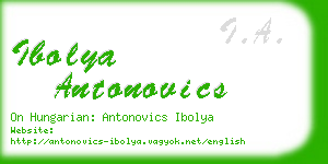 ibolya antonovics business card